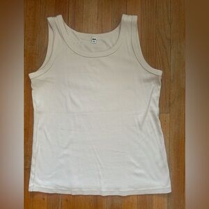 Uniqlo soft ribbed tank top large women’s beige